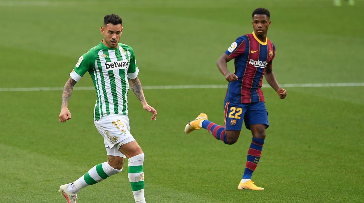 Ansu Fati durante el partido ante el Betis