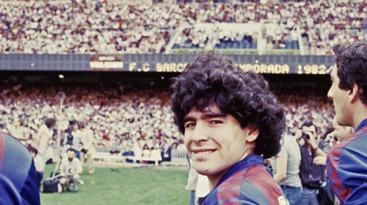 Maradona en su etapa en el Barcelona