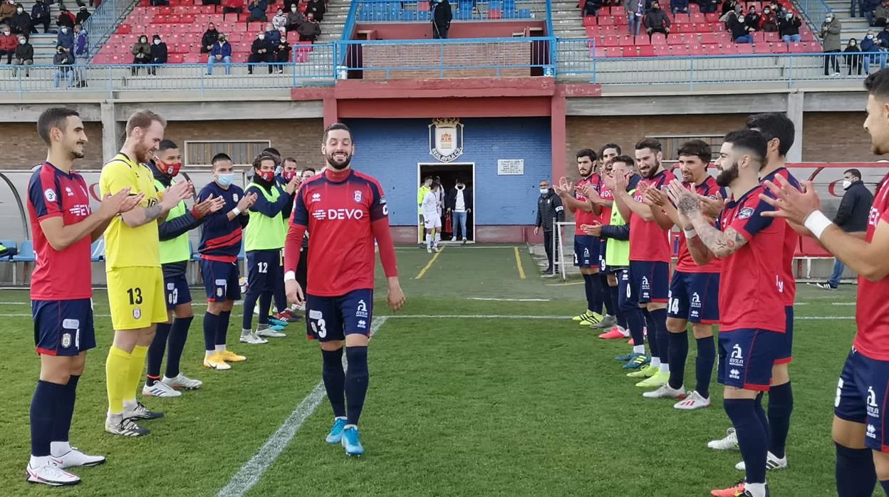 Los jugadores del Real Ávila en un partido de esta temporada