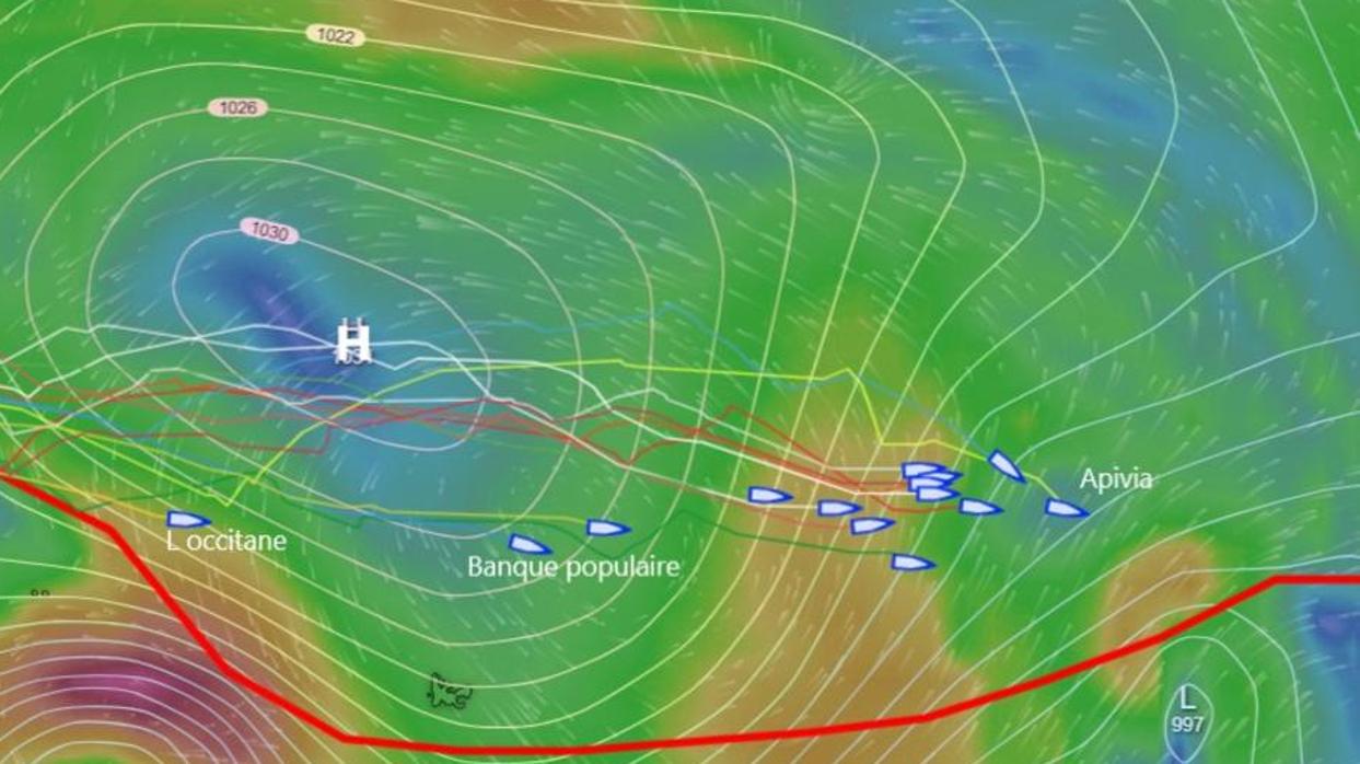 A los 33 días, la cabeza de la flota se reagrupa antes de cabo Leeuwin