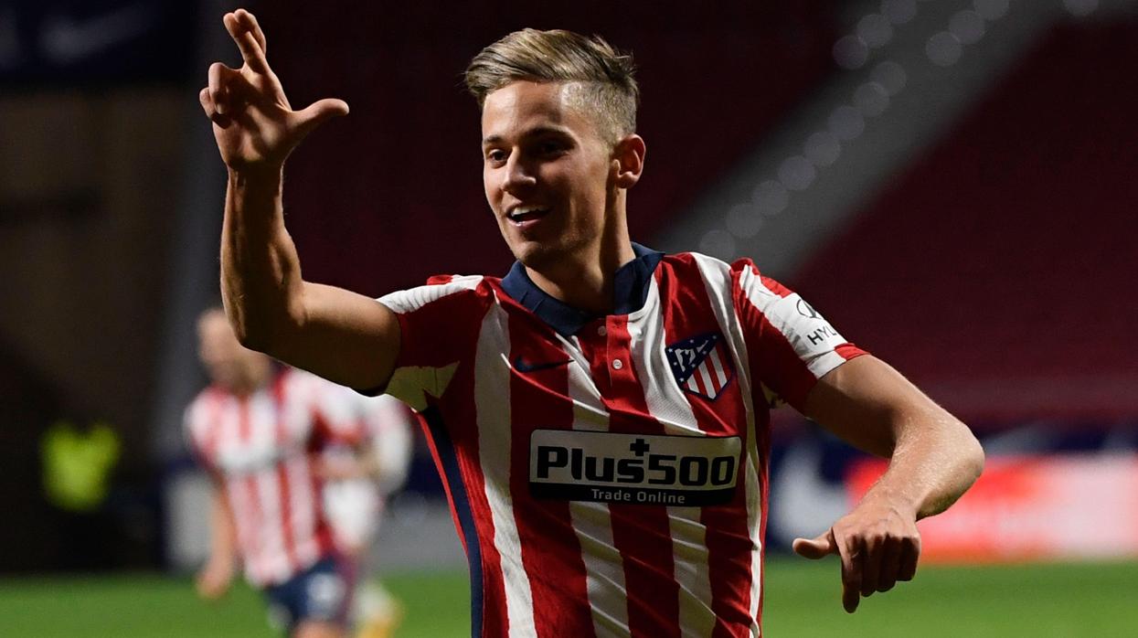 Llorente celebra un gol con el Atlético esta temporada