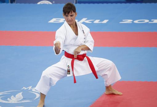 Sandra Sánchez, karateca española, durante una competición