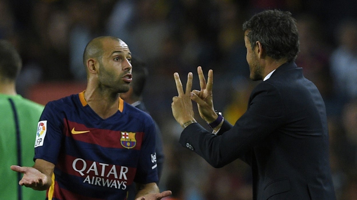 Mascherano, junto a Luis Enrique, en una foto de 2015