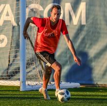 Muñiz en un entrenamiento