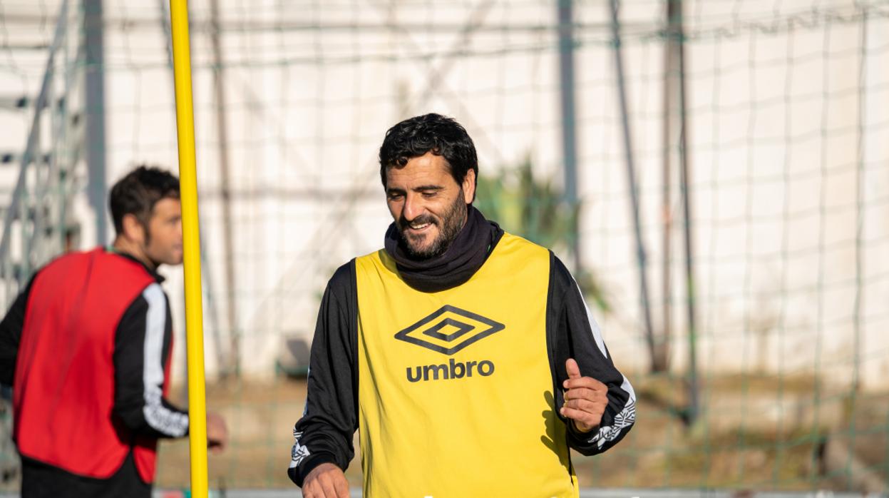 Dani Güiza, en un entrenamiento con el Atlético Sanluqueño
