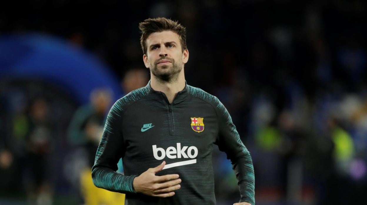 Gerard Piqué durante un calentamiento