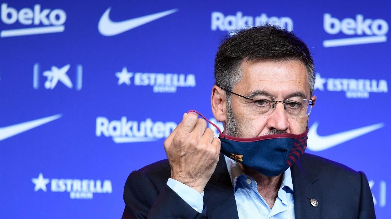 Bartomeu, en una de sus últimas ruedas de prensa como presidente del Barcelona