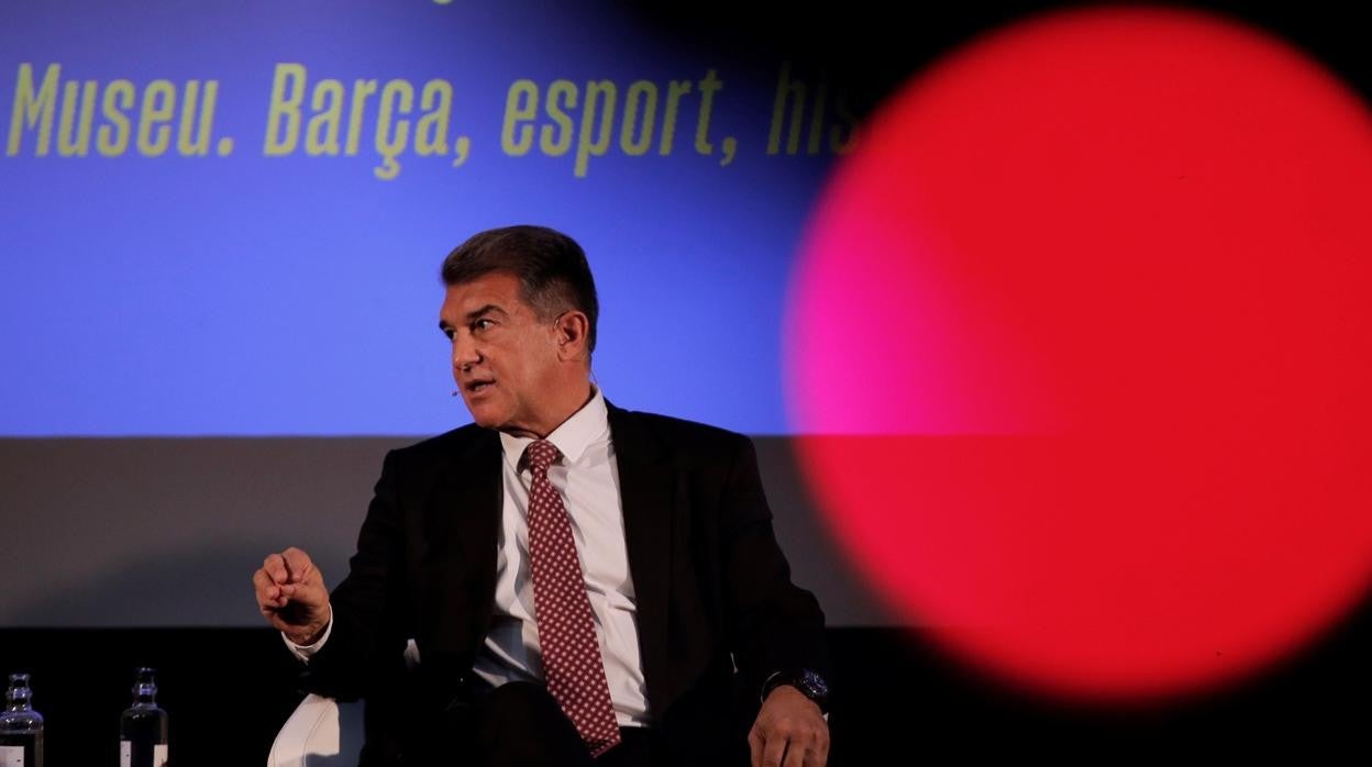 Joan Laporta durante un acto de su candidatura