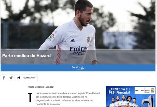 Así son normalmente los partes médicos del Real Madrid