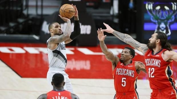 Histórica noche de Damian Lillard, el base rapero de los Blazers