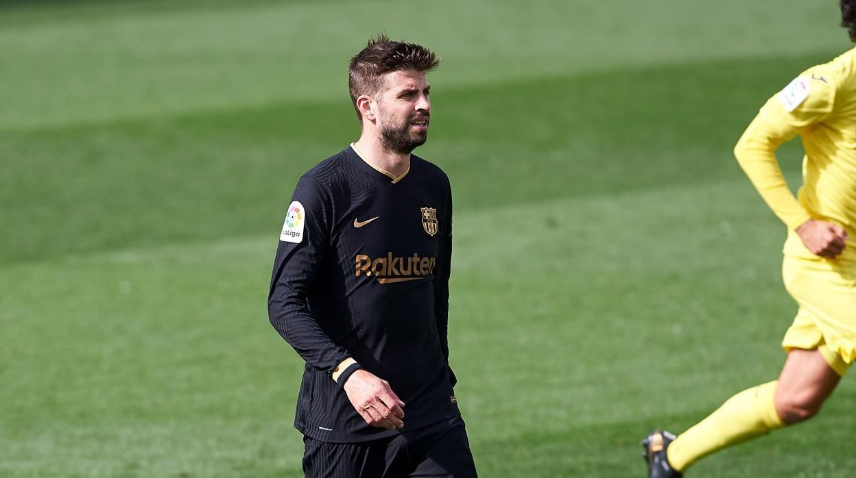 Gerard Piqué, durante el partido ante el Villarreal