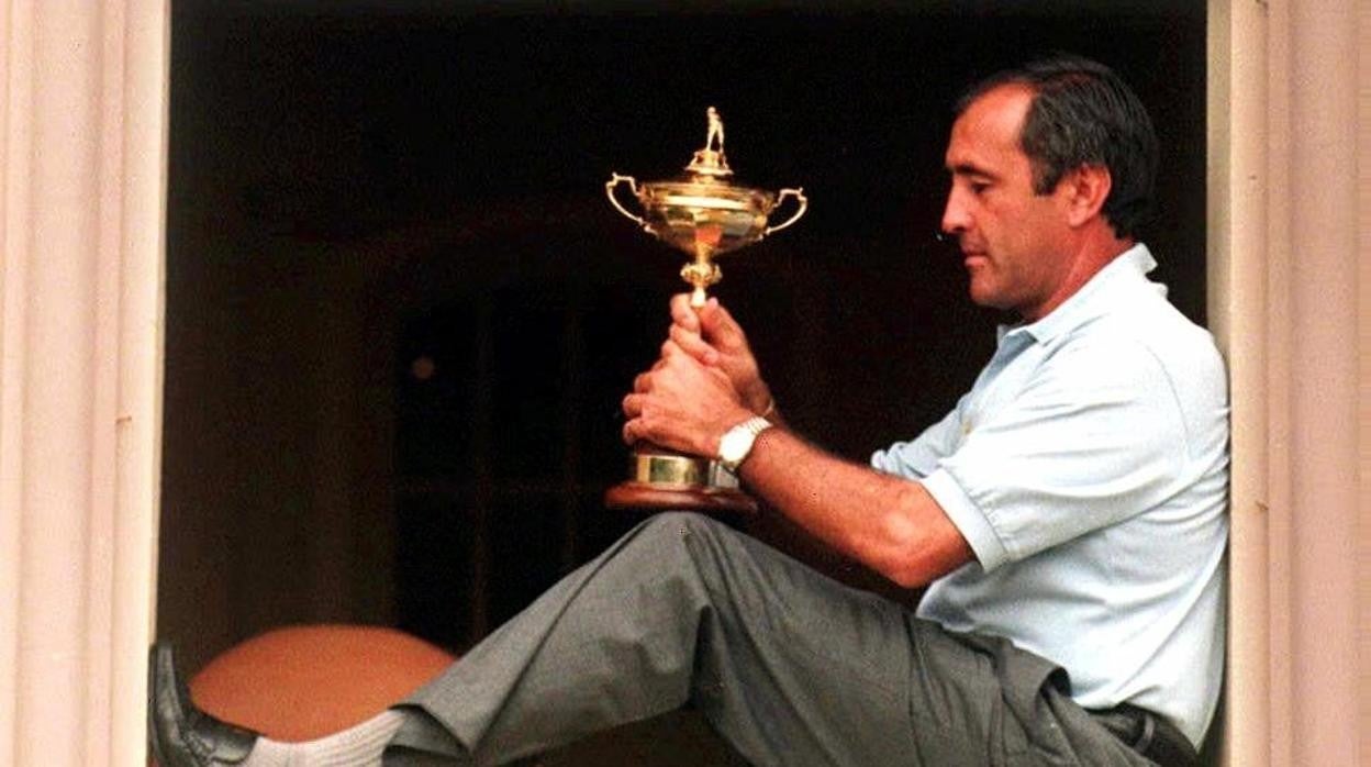 Ballesteros, tras ganar la Ryder Cup en 1997