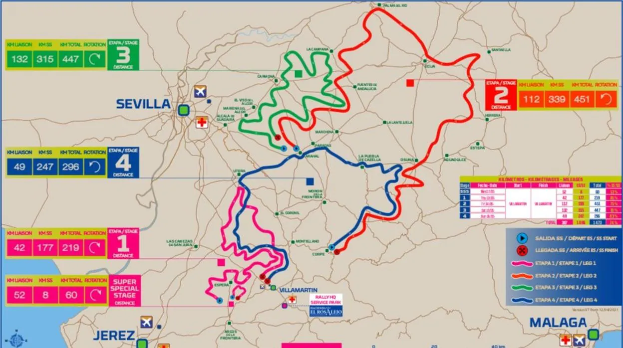 Mapa del Andalucía Rallye 2021.