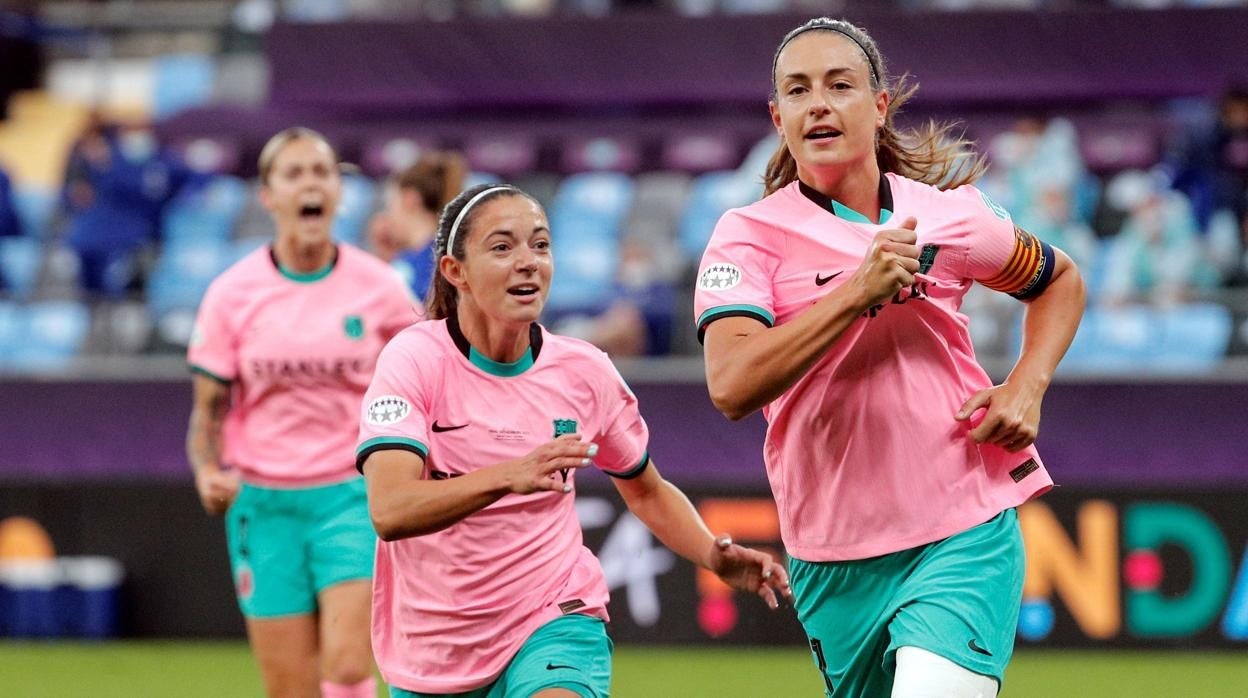 Alexia celebra el segundo gol del Barcelona