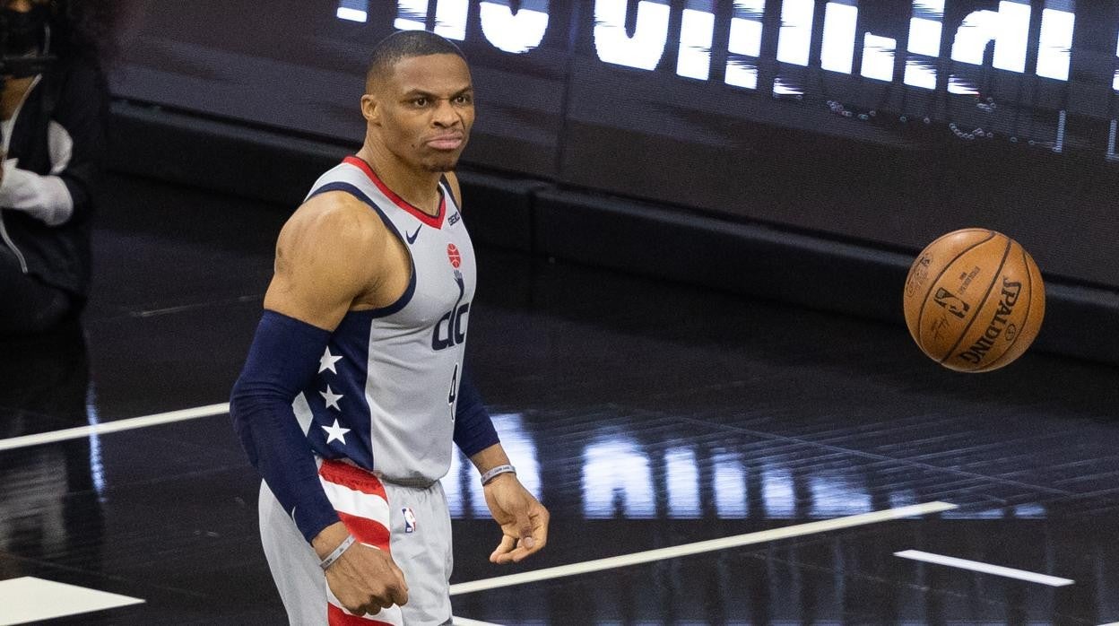 Westbrook, durante el partido entre Wizards y Sixers de la pasada madrugada