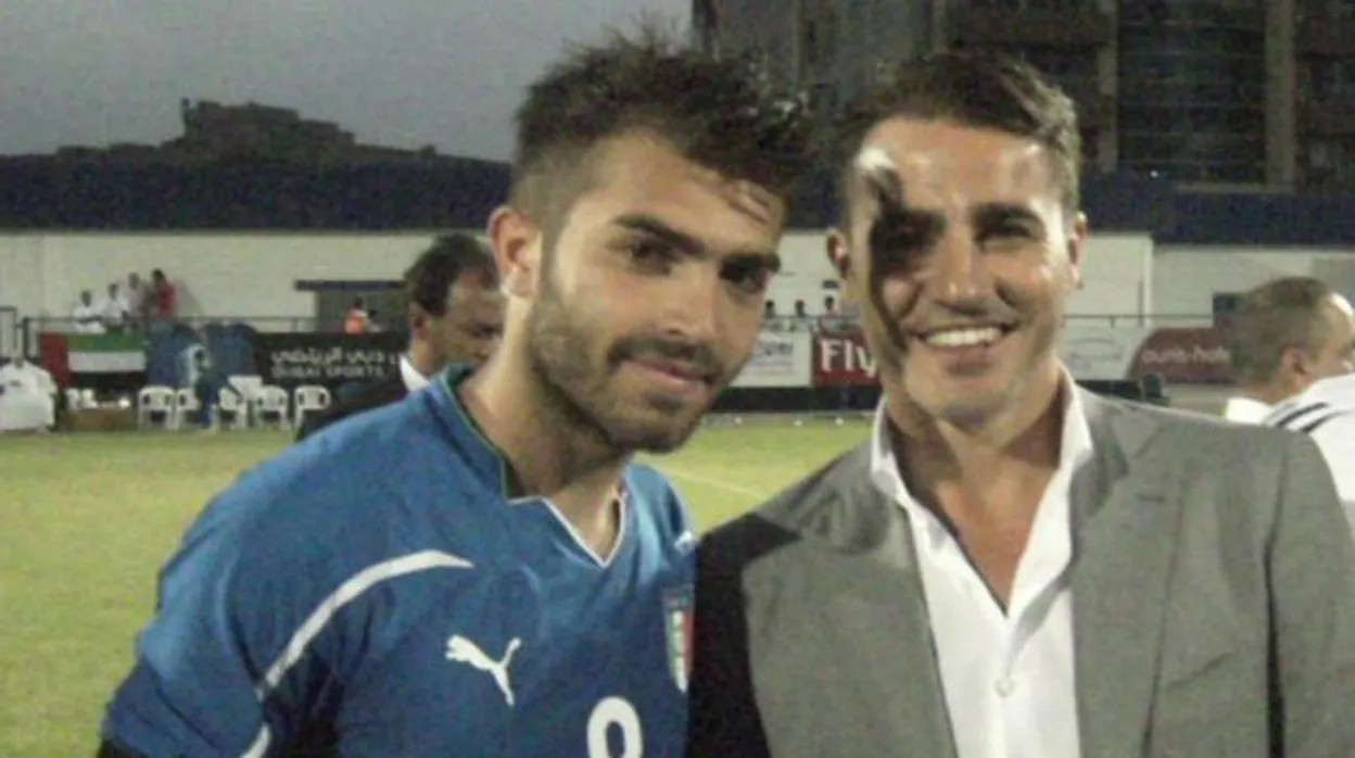 Giuseppe Perrino junto a Fabio Cannavaro