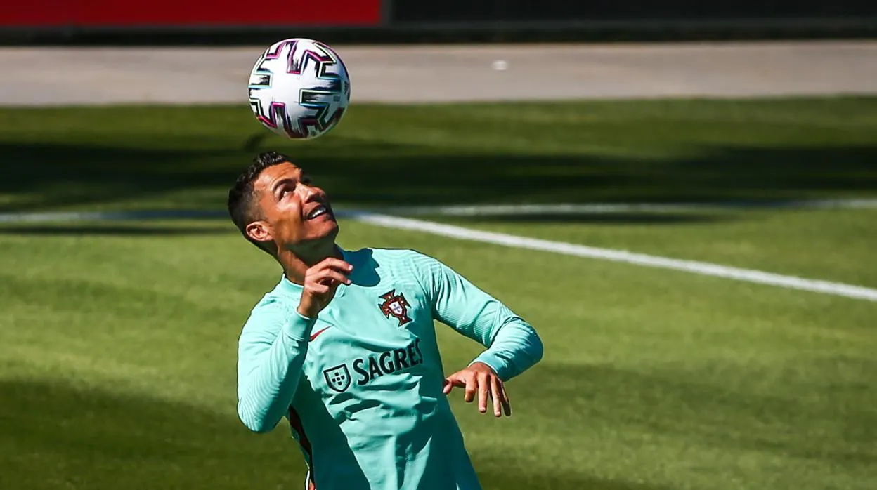 Cristiano Ronaldo durante un entrenamiento