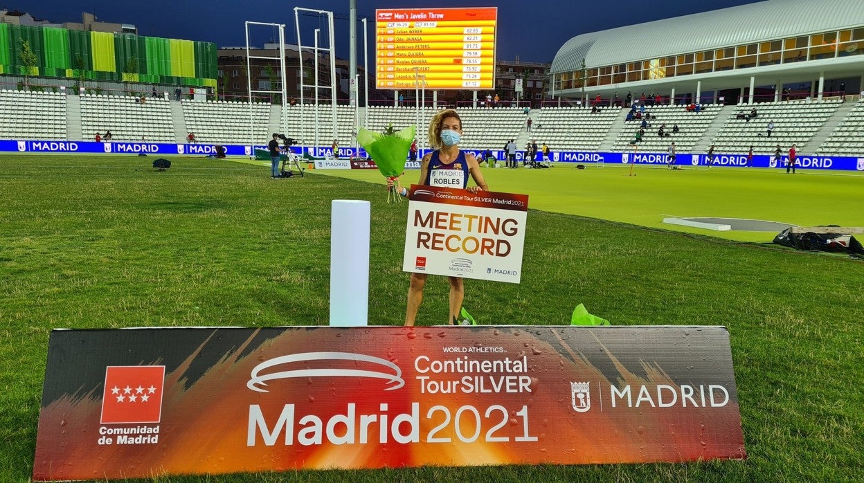 Carolina Robles, tras batir el récord del Meeting de Madrid