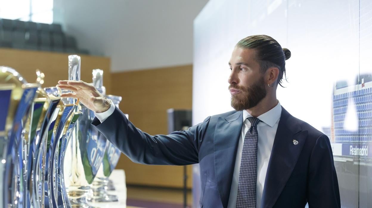 Ramos, durante el acto de despedida del Real Madrid