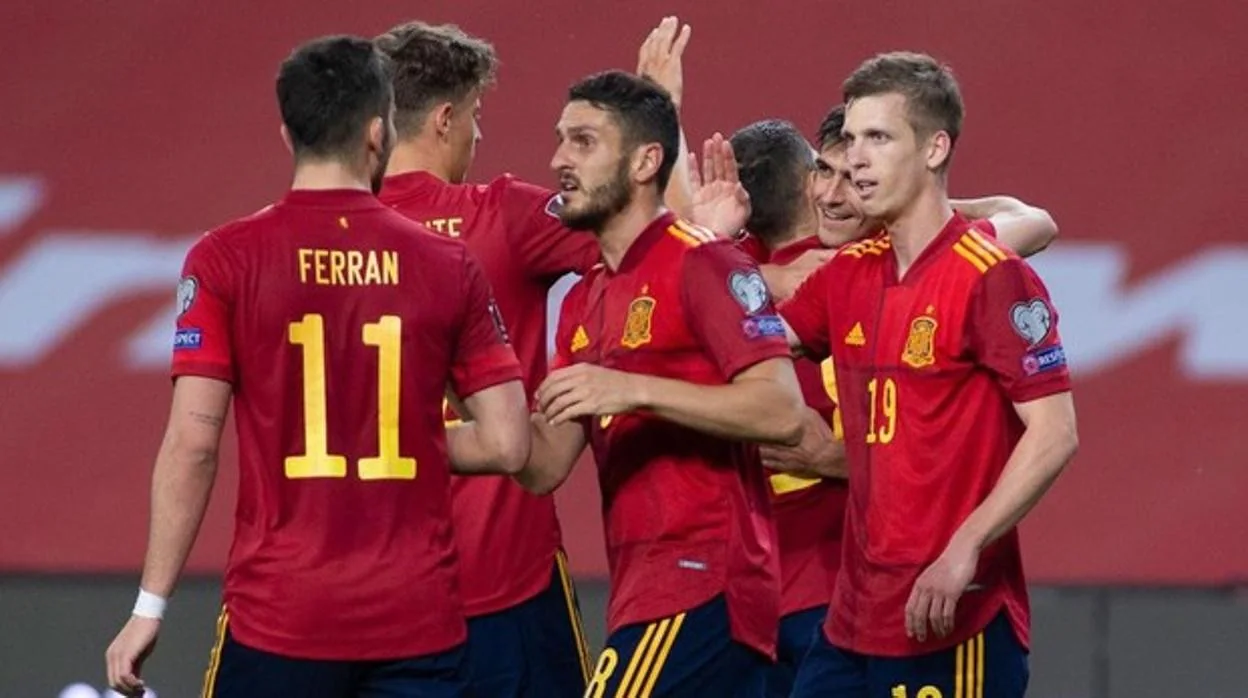 Imagen de la selección española durante un partido