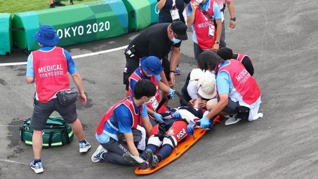 El favorito al oro en BMX, trasladado al hospital tras sufrir una brutal caída