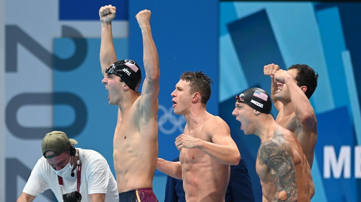 Zach Apple, Ryan Murphy, Caeleb Dressel y Michael Andrew