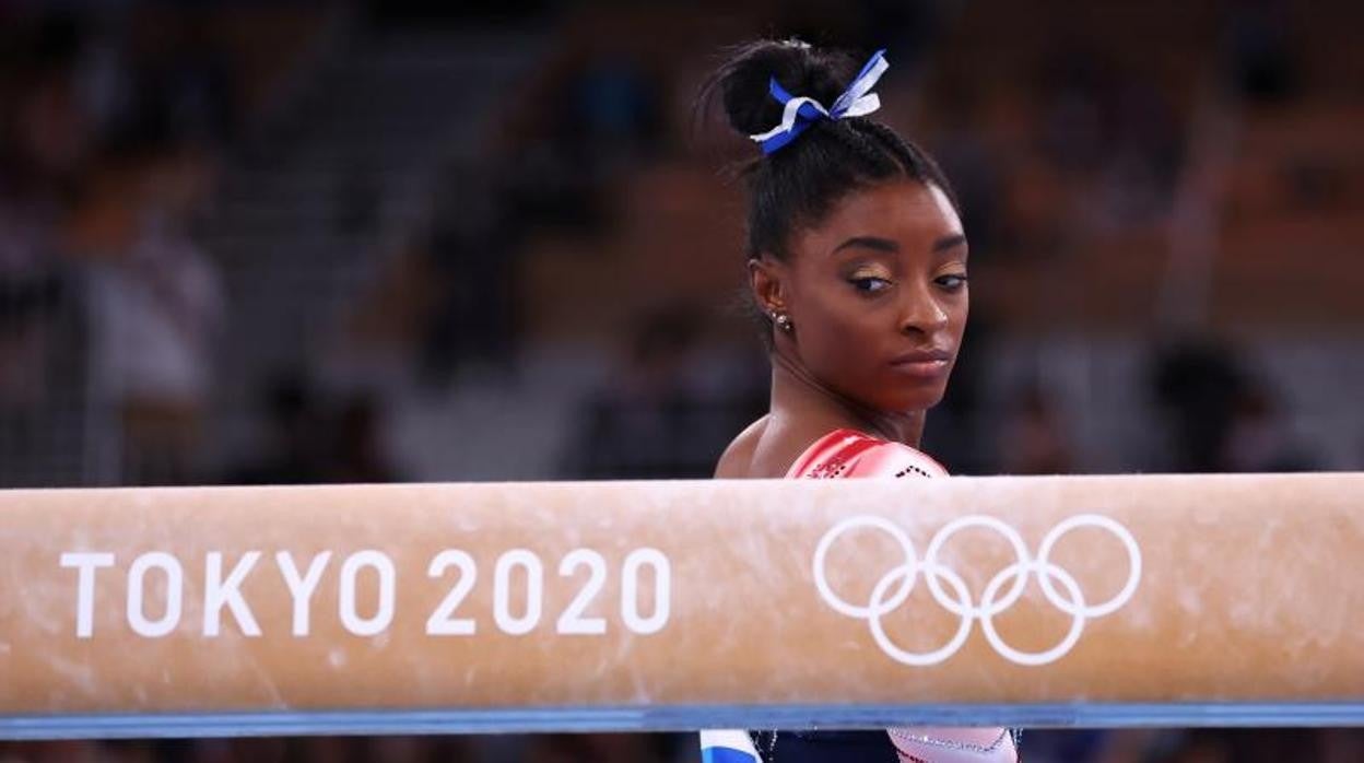 Simone Biles durante su participación en los Juegos Olímpicos de Tokio