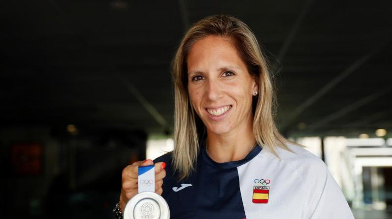 Teresa Portela, con su medalla de plata