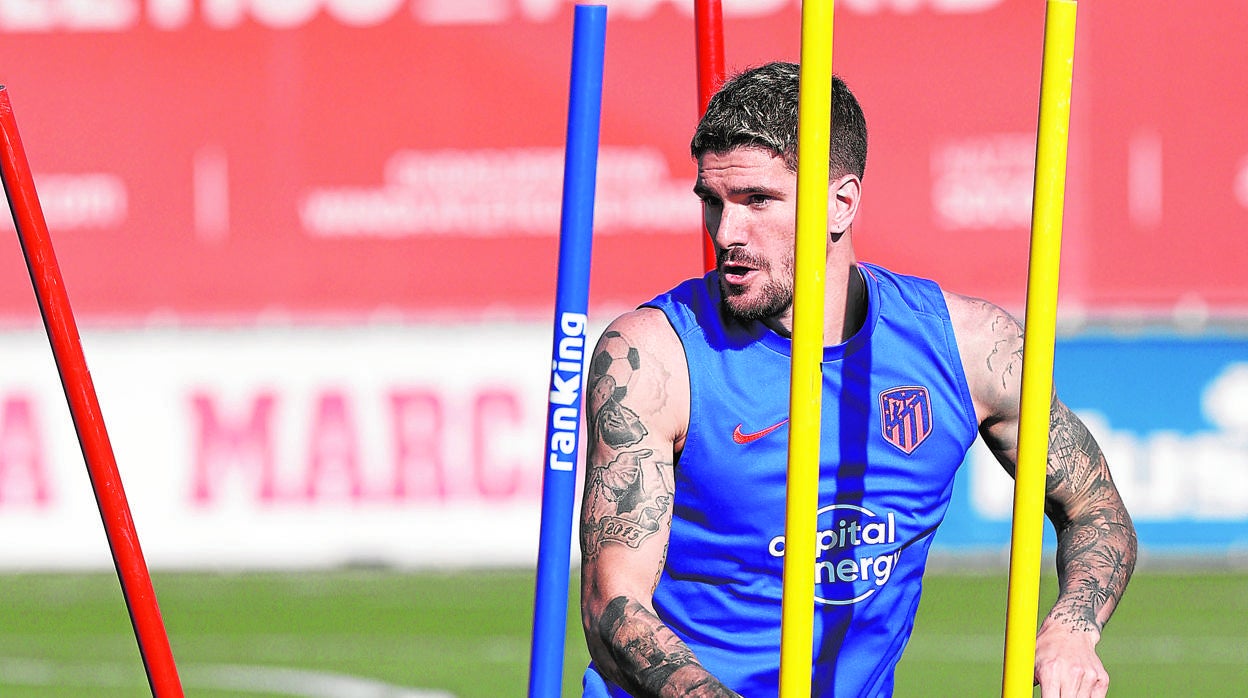 Rodrigo de Paul, durante un entrenamiento con el Atlético