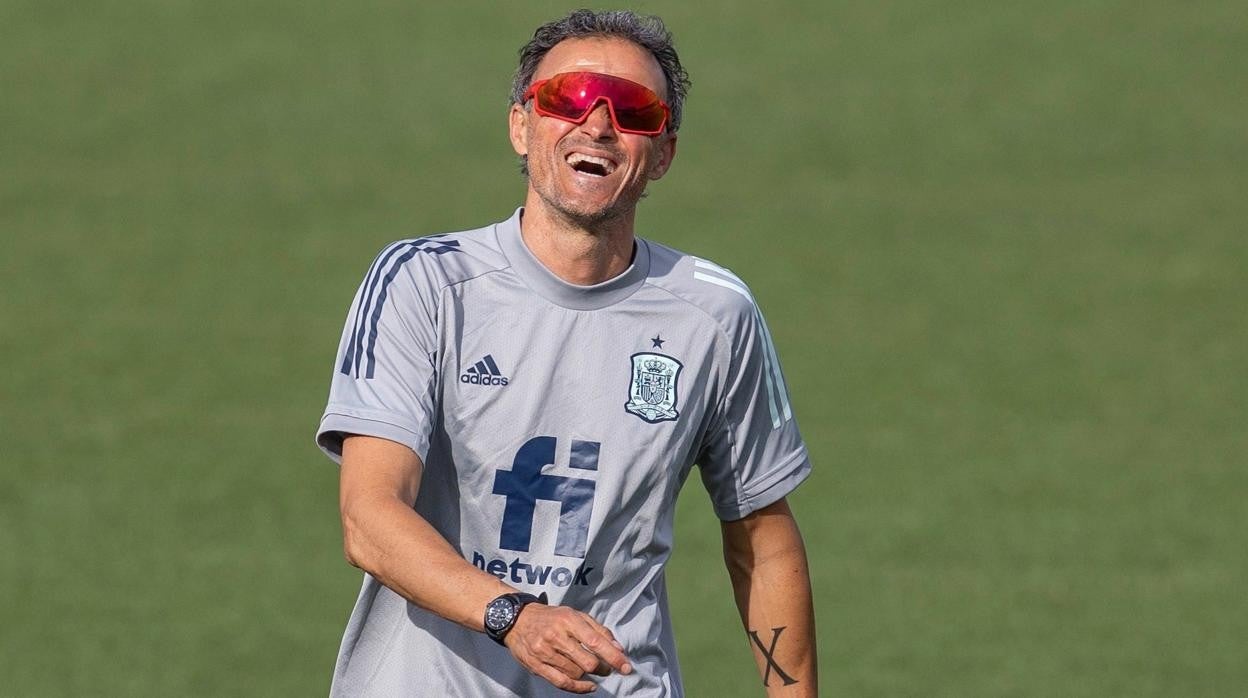 Luis Enrique, en un entrenamiento durante la pasada Eurocopa