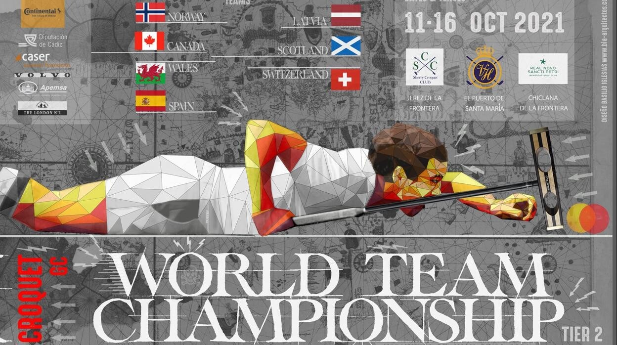 Cartel oficial del Campeonato del Mundo de croquet por Países