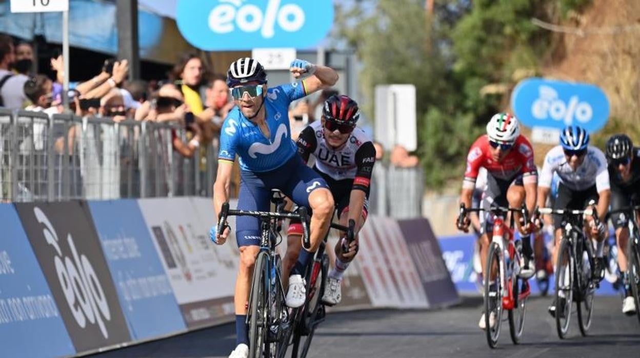 Valverde, tras ganar la tercera etapa del Tour de Sicilia el pasado septiembre