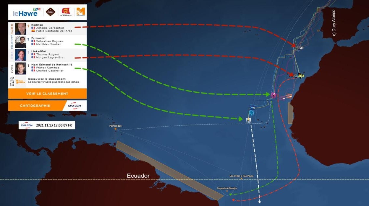 Santurde y Carpentier lideran los Class40 al norte de las islas de Madeira