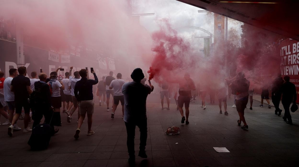 Imagen de los alrededores de Wembley antes del Inglaterra-Italia