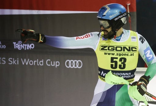 Quim Salarich, tras una de sus bajadas en Madonna di Campiglio