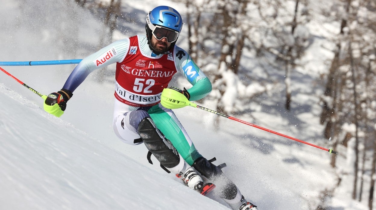 Quim Salarich, durante la segunda manga de la prueba de Val d'Isere