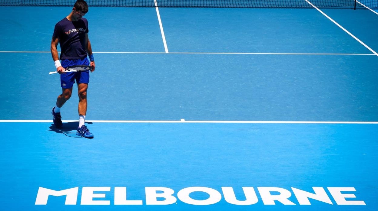 Djokovic, entrenando en Melbourne