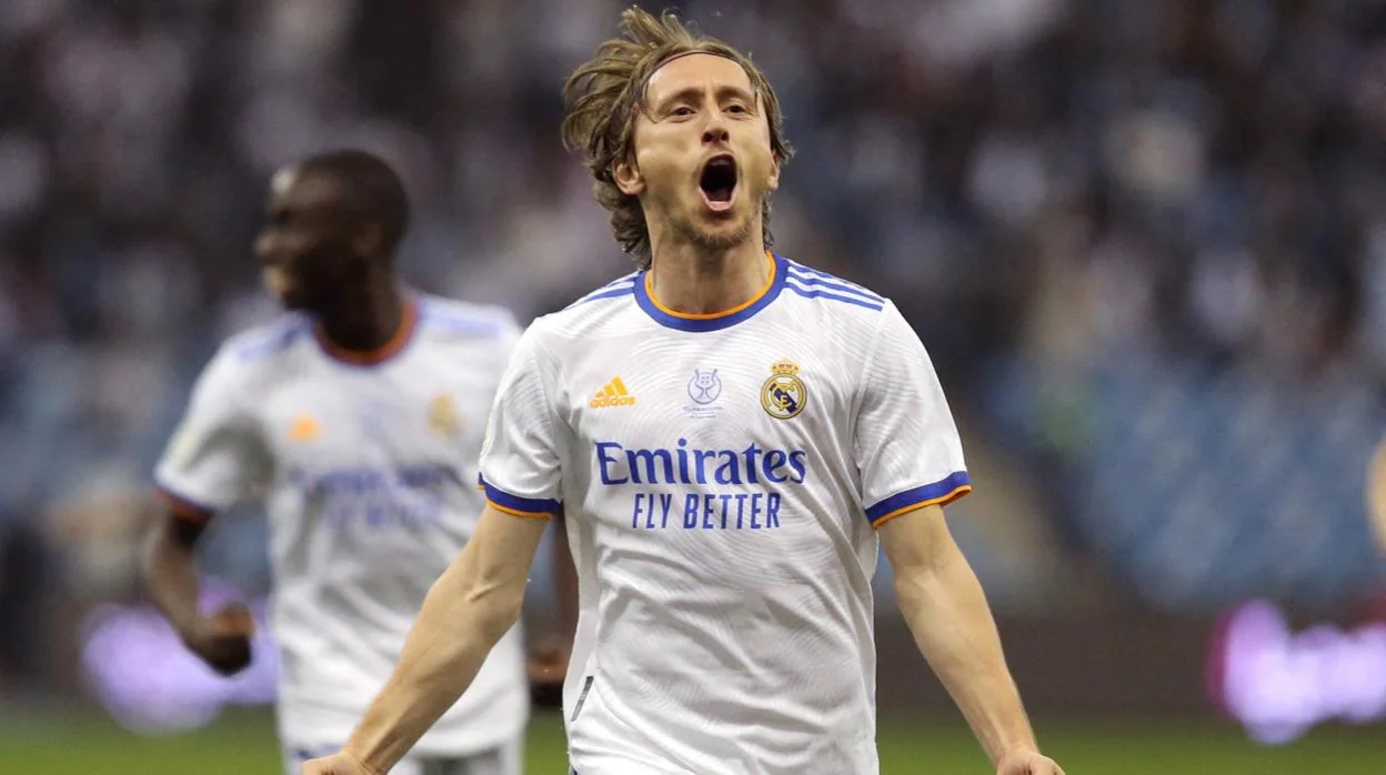 Modric celebra el gol al Athletic Club