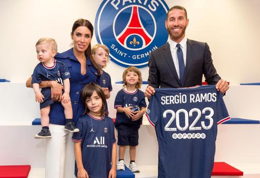 Ramos, el día de su prensentación con el PSG