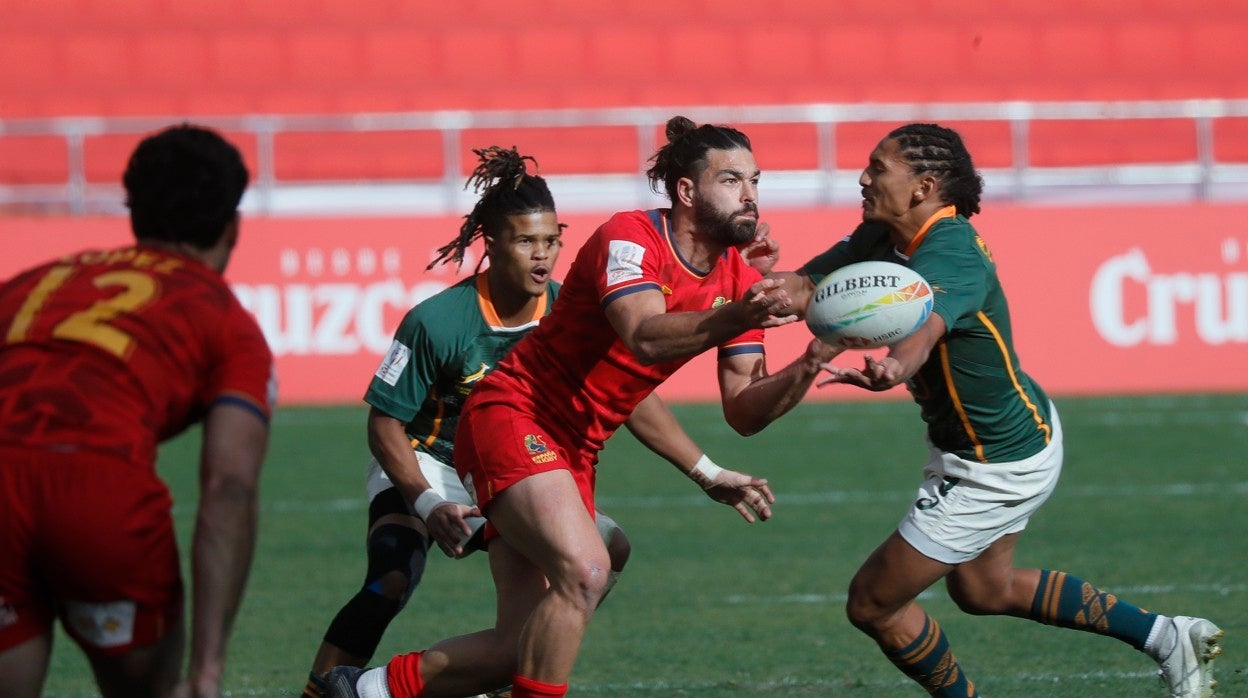 Partido de las HSBC World Rugby Sevens entre España y Sudáfrica