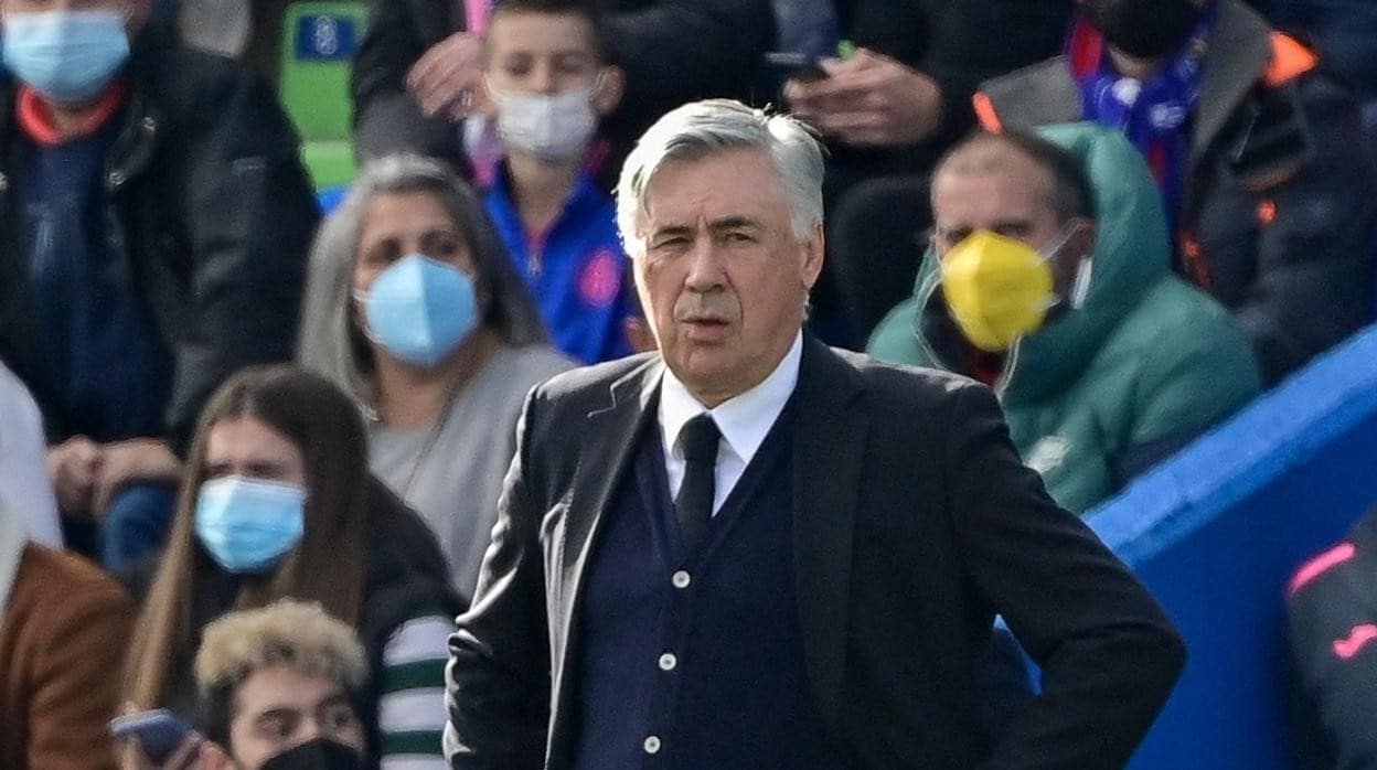 Ancelotti, en un partido en el Bernabéu
