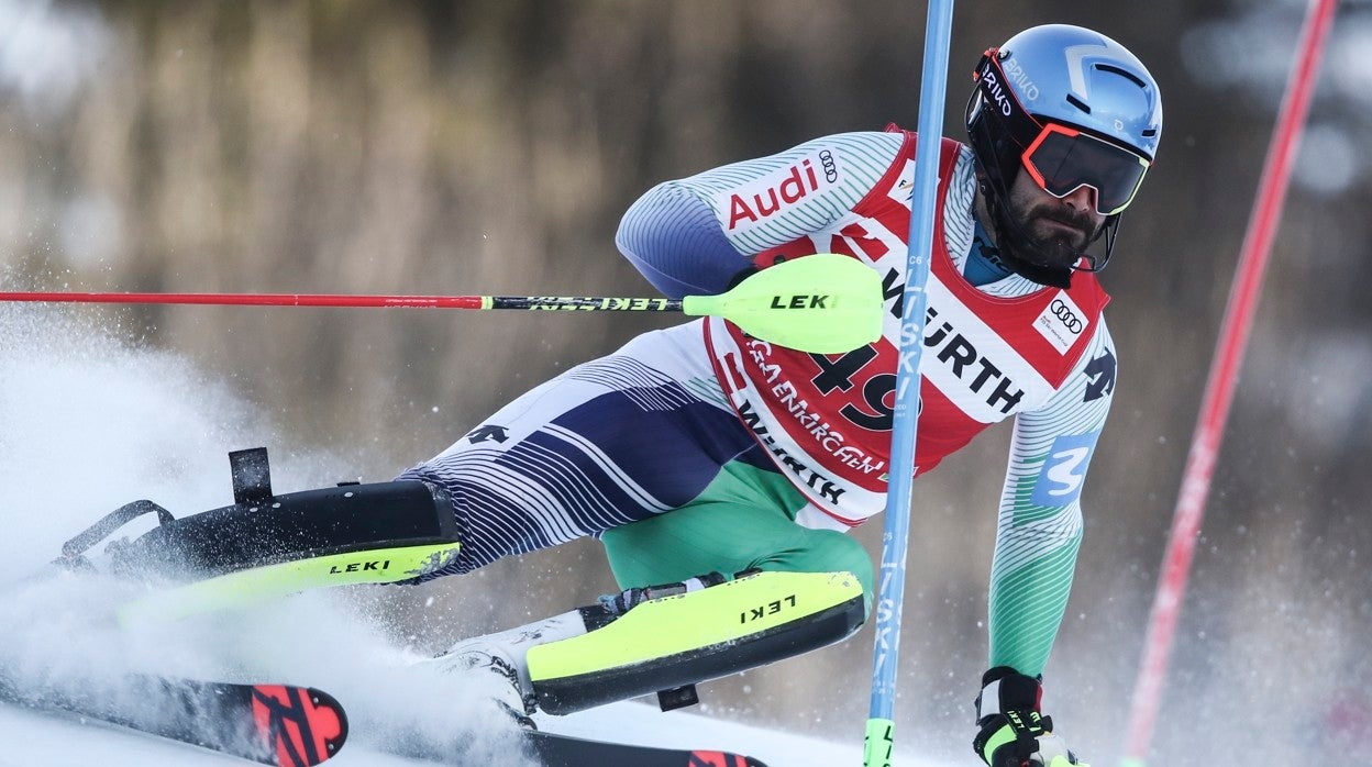 Quim Salarich, durante el eslalon de Garmisch