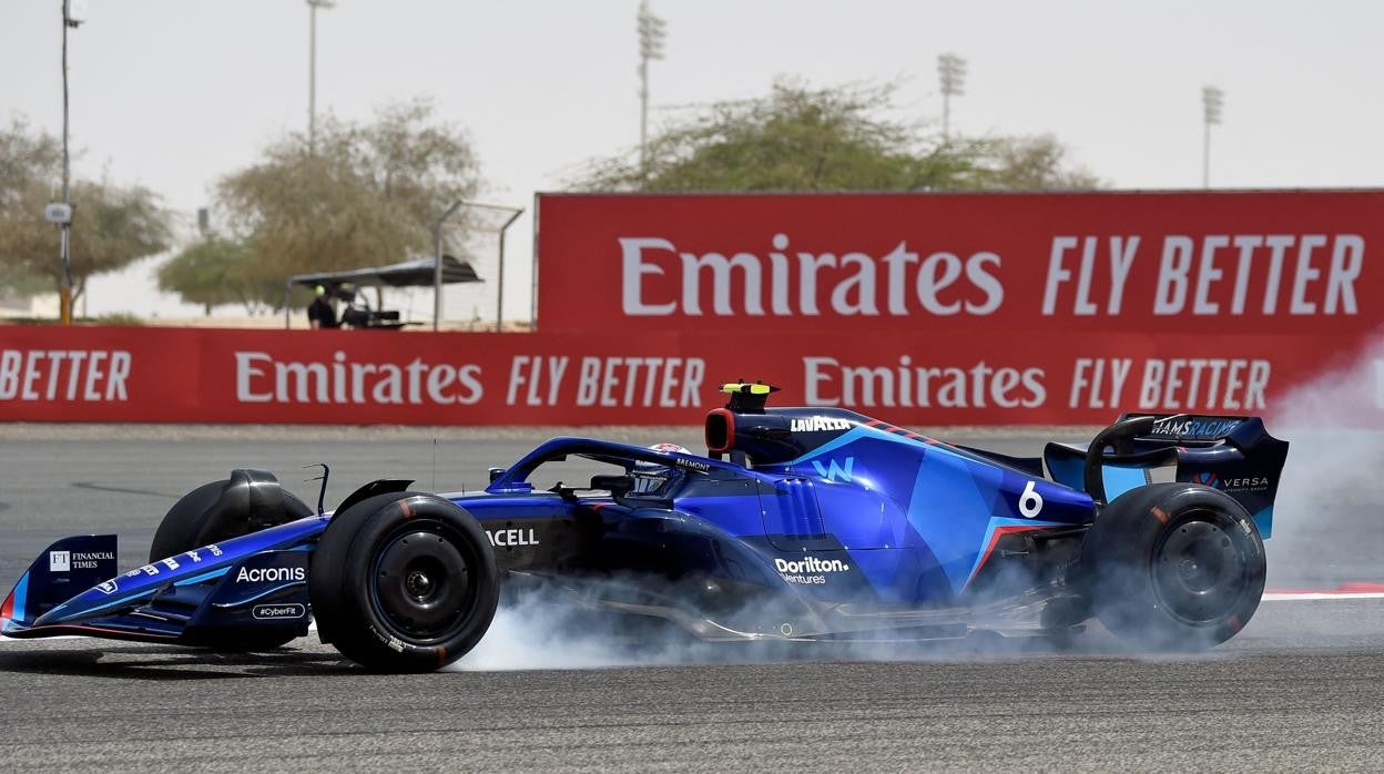 El coche de Latifi, tras el fallo mecánico en Bahrein