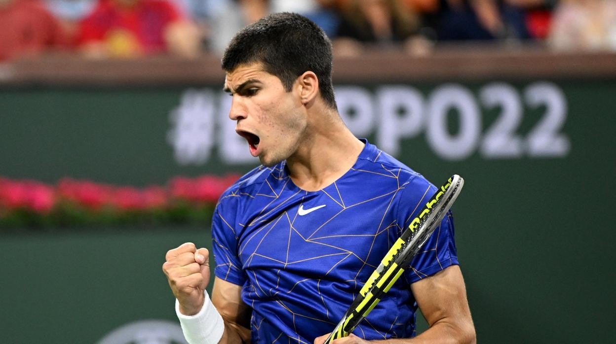 Carlos Alcaraz celebra la victoria ante Cameron Norrie