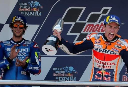 Marc Márquez se ha proclamado tres veces campeón del GP de España en Jerez.