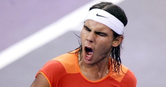 Un joven Nadal en el torneo de Madrid en 2005