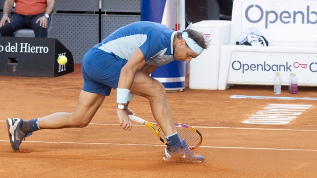 Nadal, durante el partido contra Alcaraz