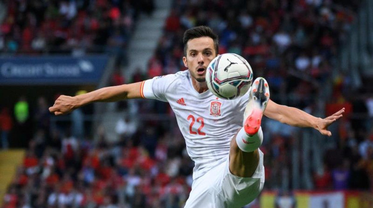 Pablo Sarabia, en un momento del Suiza-España