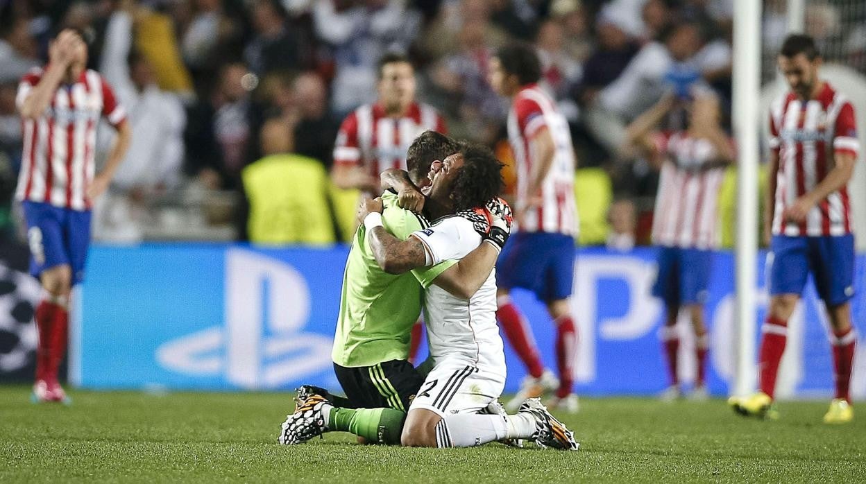 Casillas y Marcelona, tras ganar la Décima con el Real Madrid en 2014