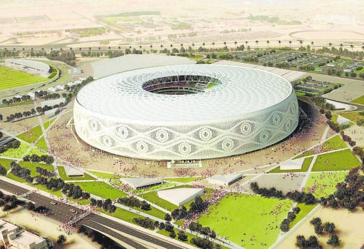 Al Thumama: El estadio donde debutará España. el miércoles 23 de noviembre, ante Costa Rica. A escasos 12 km al sur del centro de Doha.